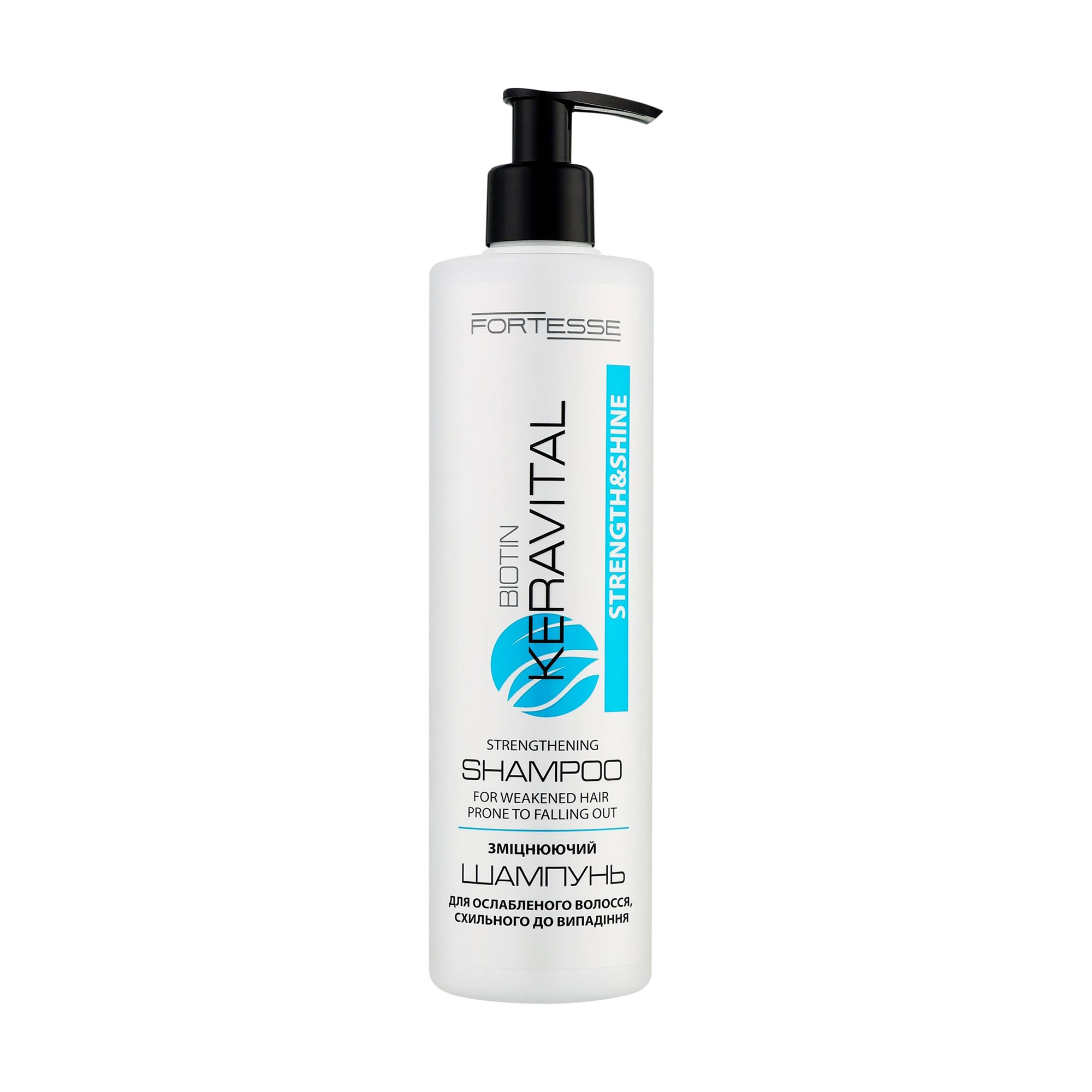 Шампунь Fortesse Professional Strength &amp; Shine KeraVital Strengthening Shampoo для ослабленого волосся, схильного до випадіння, 400 мл